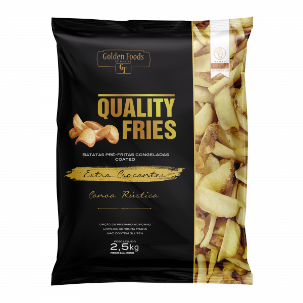 Batata Quality Fries Canoa Rústica Coated - Pct com 2,5 kg